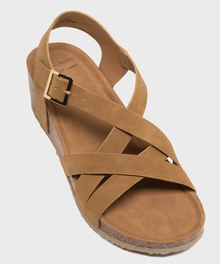 Sandales à talon compensé en suédine femme vue5 - VALENTINA BALDA - GEMO