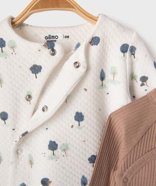 Ensemble 2 pièces bébé body et pyjama avec moufles intégrées vue3 - GEMO 4G BEBE - GEMO