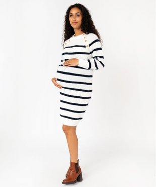 Robe de grossesse en grosse maille style marin vue1 - GEMO (MATER) - GEMO