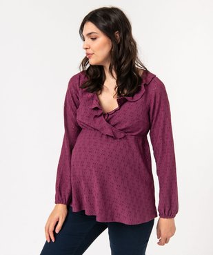 Blouse de grossesse en maille texturée et ajourée vue1 - GEMO 4G MATERN - GEMO