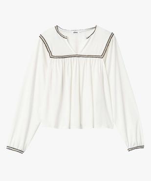 Tee-shirt femme à manches longues avec col brodé vue4 - GEMO(FEMME PAP) - GEMO