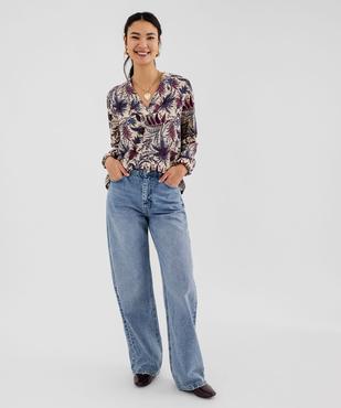 Tee-shirt à manches longues et col V femme vue4 - GEMO 4G FEMME - GEMO