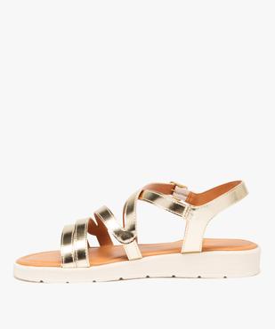 Sandales femme plates à brides métallisées  vue4 - GEMO (CASUAL) - GEMO