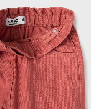 Pantalon en coton avec taille ajustable bébé fille vue2 - GEMO 4G BEBE - GEMO