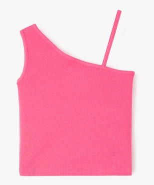 Débardeur asymétrique en coton côtelé fille vue1 - GEMO (ENFANT) - GEMO