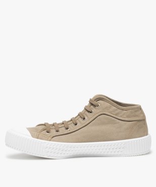 Tennis homme en toile unie semi-montantes vue3 - GEMO (CASUAL) - GEMO