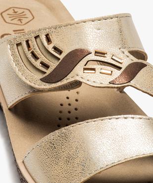 Mules femme confort brides métallisées à scratch vue6 - GEMO (CONFORT) - GEMO