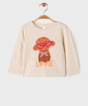 Tee-shirt manches longues avec motif fun bébé fille vue1 - GEMO 4G BEBE - GEMO