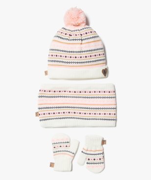 Ensemble bébé fille 3 pièces : bonnet + snood + moufles - LuluCastagnette vue1 - LULUCASTAGNETTE - GEMO