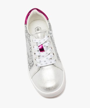 Baskets fille à strass avec lacets à motif et à zip  vue5 - GEMO 4G FILLE - GEMO