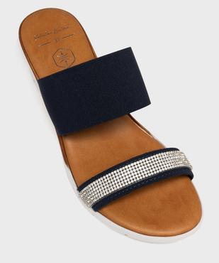 Mules à talon compensé, semelle sport et brides élastiques à strass femme vue5 - VALENTINA BALDA - GEMO