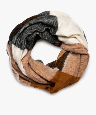 Foulard femme snood chaud à grands carreaux vue1 - GEMO (ACCESS) - GEMO
