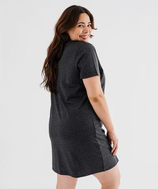 Chemise de nuit à manches courtes avec motifs femme grande taille vue3 - GEMO 4G FEMME - GEMO