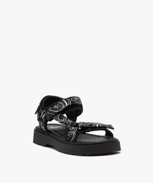 Sandales fille avec brides à motifs et à scratch  vue2 - GEMO (ENFANT) - GEMO