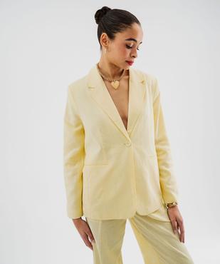 Blazer en viscose et lin femme vue1 - GEMO(FEMME PAP) - GEMO