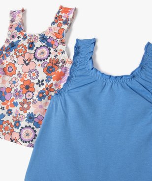 Débardeur bébé fille imprimé finition troncée  (lot de 2) vue2 - GEMO(BEBE DEBT) - GEMO