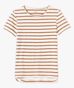 Tee-shirt femme rayé à manches courtes et col rond vue4 - GEMO(FEMME PAP) - GEMO
