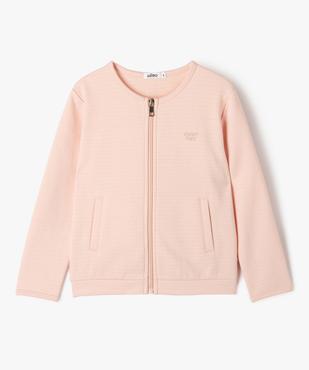 Sweat zippé à col rond avec motifs pailletés fille vue1 - GEMO (ENFANT) - GEMO
