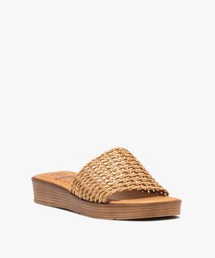 Mules femme à talon plat avec bandeau tressé irisé vue2 - GEMO (CASUAL) - GEMO
