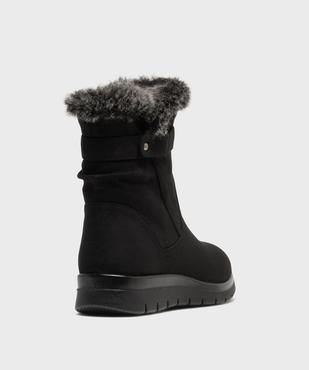 Boots fourrées en suédine à fermeture zippée femme vue4 - G'FLEX - GEMO