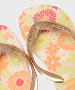 Tongs Kids Flores avec brides dorées fille - Havaianas vue3 - HAVAIANAS - GEMO