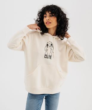 Sweat à capuche en molleton imprimé devant et dos femme - Stitch vue1 - LILO & STITCH - GEMO