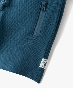 Short bébé garçon en maille piquée à taille élastiquée - LuluCastagnette. vue3 - LULUCASTAGNETTE - GEMO