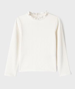 Tee-shirt manches longues avec col rond froncé fille vue1 - GEMO 4G FILLE - GEMO