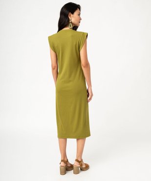 Robe midi sans manches en maille côtelée stretch femme vue3 - GEMO(FEMME PAP) - GEMO