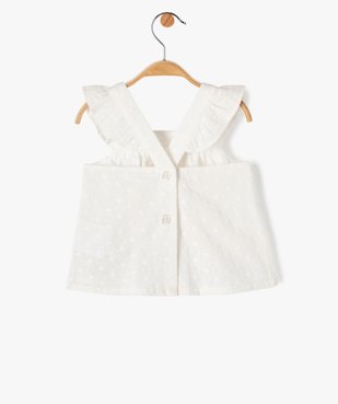 Blouse bébé fille en dentelle anglaise à bretelles volantées croisées - LuluCastagnette vue4 - LULUCASTAGNETTE - GEMO