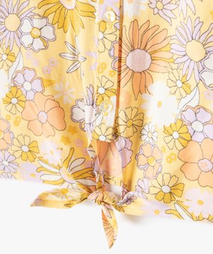 Chemise fille à manches courtes et motifs fleuris vue2 - GEMO 4G FILLE - GEMO
