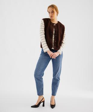 Jean Mom taille haute femme vue4 - GEMO 4G FEMME - GEMO