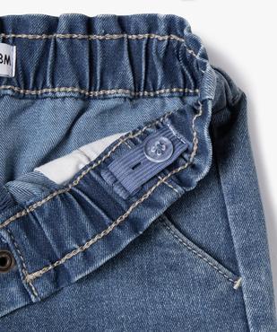 Short en jean bébé fille uni avec revers et taille élastiquée vue2 - GEMO 4G BEBE - GEMO