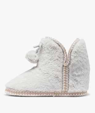 Chaussons femme boots en fourrure imitation et passementerie vue3 - GEMO(HOMWR FEM) - GEMO