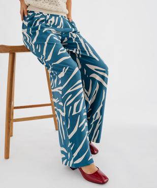 Pantalon fluide imprimé coupe large femme vue1 - GEMO 4G FEMME - GEMO