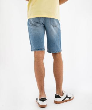 Bermuda en jean extensible et délavé coupe droite homme vue3 - GEMO 4G HOMME - GEMO