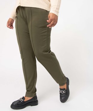 Pantalon femme grande taille avec couture sur l’avant  vue1 - GEMO (G TAILLE) - GEMO