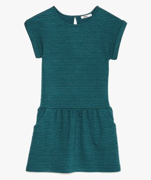 Robe fille à manches courtes en maille matelassée et motifs étoiles vue1 - GEMO (ENFANT) - GEMO