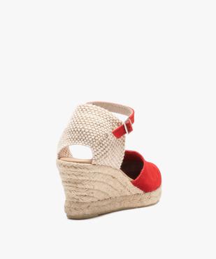 Sandales femme compensées dessus cuir uni vue4 - GEMO(URBAIN) - GEMO
