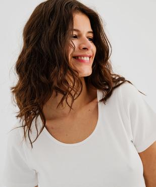 Body à manches courtes en maille côtelée femme vue2 - GEMO 4G FEMME - GEMO