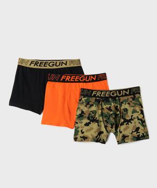 Boxers de sport en coton stretch garçon (lot de 3) - Freegun vue1 - FREEGUN - GEMO