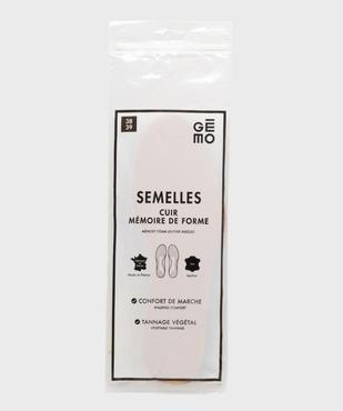 Semelles en cuir à mémoire de forme vue2 - GEMO(ENTRETIEN) - GEMO