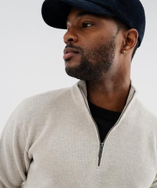 Pull en coton à col camionneur homme vue2 - GEMO (HOMME) - GEMO