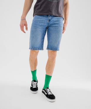 Bermuda en jean extensible coupe straight homme vue1 - GEMO 4G HOMME - GEMO