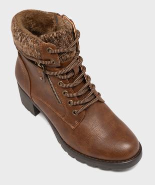 Boots femme à talon et fourrées avec col chaussette vue11 - GEMO(URBAIN) - GEMO