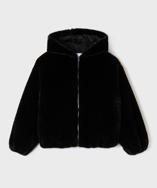 Blouson oversize en fourrure imitation à capuche fille vue1 - GEMO (JUNIOR) - GEMO