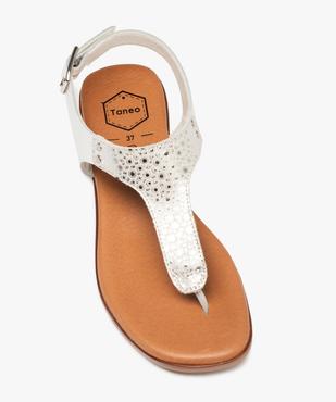 Sandales femme plates à entre-doigts en cuir - Taneo vue5 - TANEO - GEMO