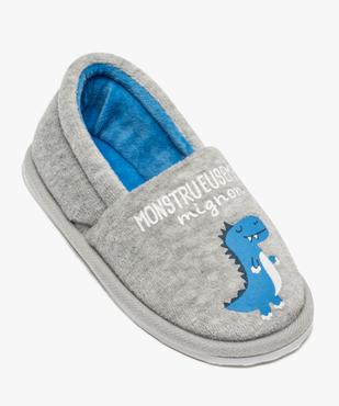 Chaussons garçon en velours ras imprimés dinosaure vue5 - GEMO 4G GARCON - GEMO