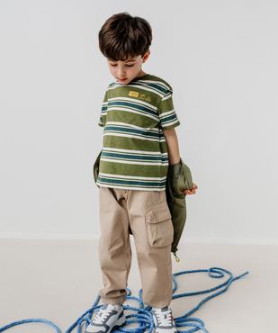 Tee-shirt manches courtes à rayures garçon vue5 - GEMO 4G GARCON - GEMO