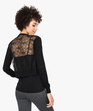 Gilet court dos en dentelle vue3 - FOLLOW ME - GEMO